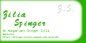 zilia szinger business card